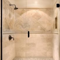 Travertine Walk-In Shower
